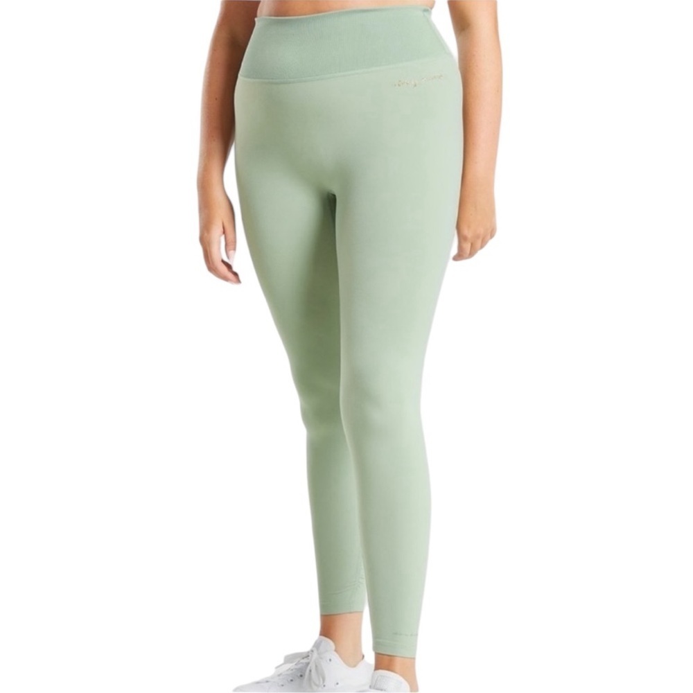 Whitney Simmons Gymshark Womens moss green ribbed legging Small NWT